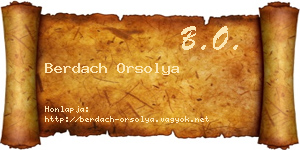 Berdach Orsolya névjegykártya